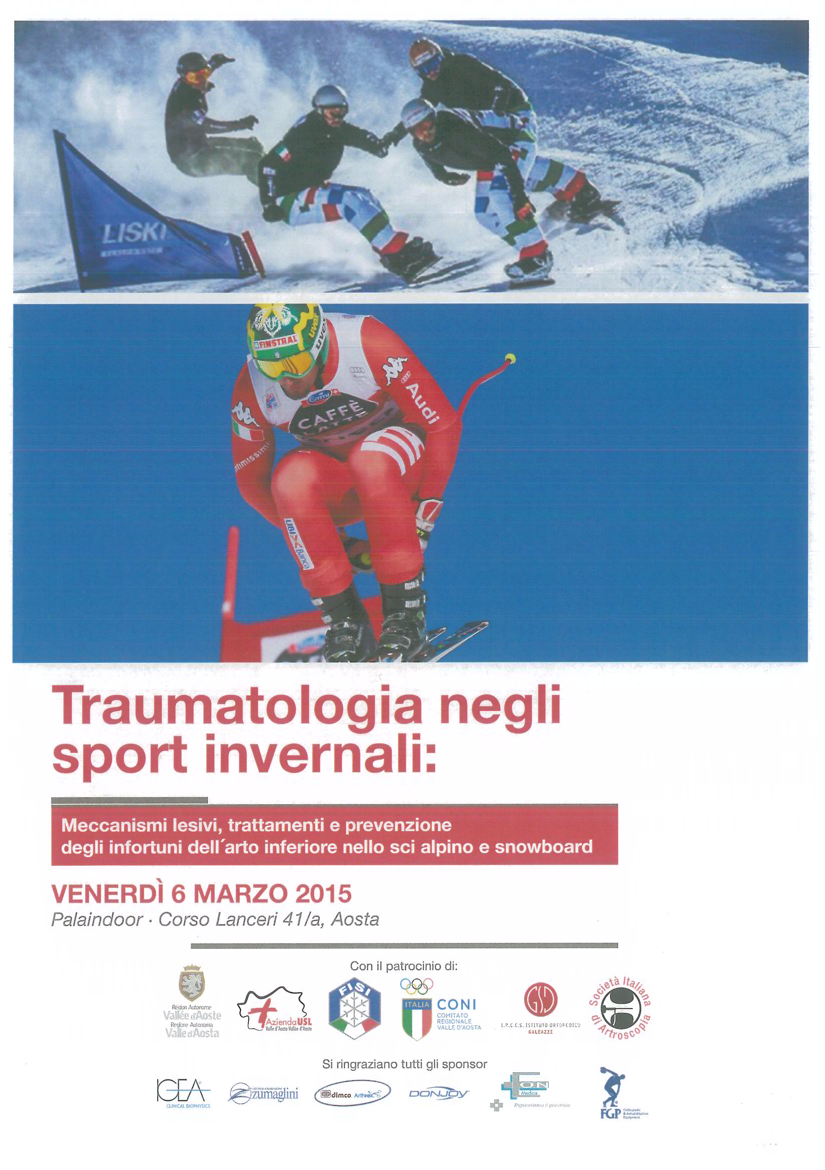 locandina convegno traumatologia negli sport invernali